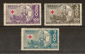 Brazil 1935 Red Cross SG571-573 Mint