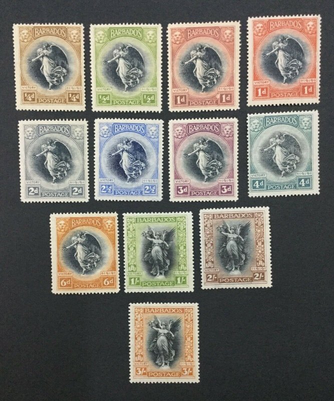 MOMEN: BARBADOS SG #201-212 1920 MINT OG H LOT #192547-1141