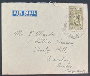 1952 Port Stanley Falkland Island First Overseas Airmail Cover To Amersham