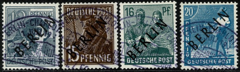 GERMANY BERLIN 1949 2pf-5m FULL SET USED (VFU) SG B1-B20 Wmk.230 P.14 SUPERB