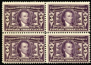 US Stamps # 325 MNH+MLH F-VF 3 NH 1 LH Block Of 4 Fresh Scott Value $575.00