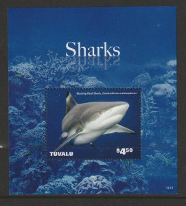 FISH-TUVALU #1305 REEF SHARK S/S MNH