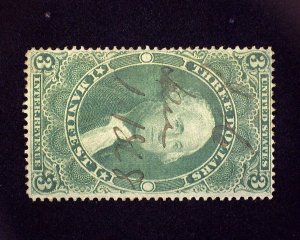 HS&C: Scott #R86c Used $3.00 Revenue. Small thin. VF US Stamp