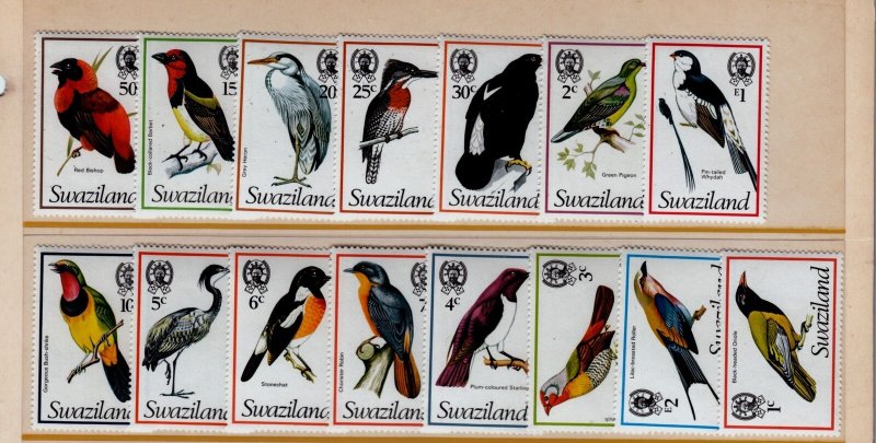 Swaziland Sc 244-58 NH issue of 1976 - Birds