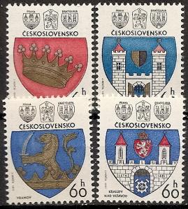 Czechoslovakia 2099-2102 MNH 1977 Coat of Arms