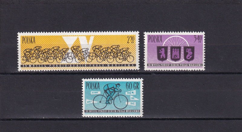 SA08a Poland 1962  15th International Bicycle Race for World Peace mint stamps