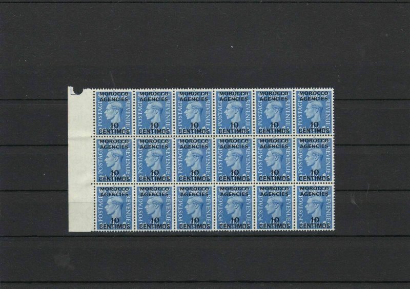 Morocco Agencies Overprint 10 Centimos Mint Never Hinged Stamps Block Ref 27790 