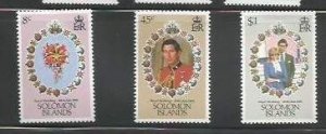 SOLOMON IS. - 1981 - Royal Wedding - Perf 3v Set - Mint Never Hinged