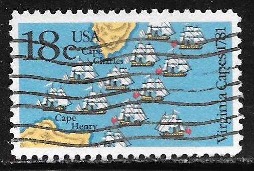 USA 1938: 18c Battle of the Virginia Capes, used, VF