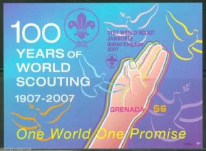 GRENADA SCOTT#3633 100 YEARS OF WORLD SCOUTING S/S MINT NH IMPERFORATED