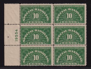 1940 Special Handling Sc QE1b dry printed MNH nice OG plate block of 6 19554 L