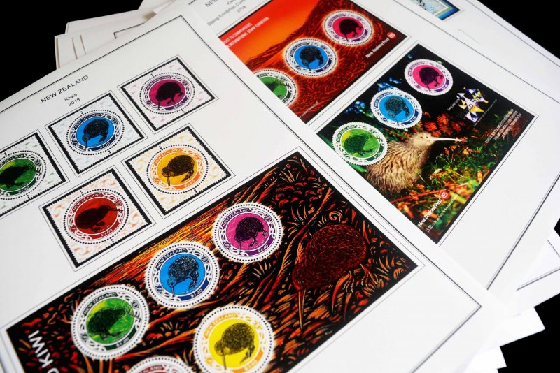 COLOR PRINTED NEW ZEALAND 2016-2020 STAMP ALBUM PAGES (103 illustrated pages)