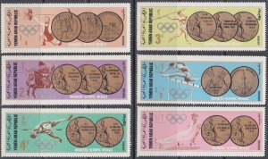 YEMEN, PEOPLE's DEM REP # M639-44 - MNH CPL SET of 6 DIFF 1964 TOKYO OLYMPICS