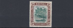 BRUNEI  1907  SG 32  50C  GREEN & BROWN  VLMH  LIGHT TONING