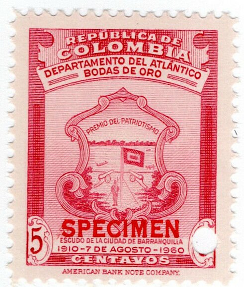 (I.B) Colombia Revenue : Customs Tax 5c (ABN Specimen)