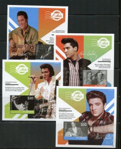 CLOSE OUT ST. VINCENT 2014 ELVIS PRESLEY SET OF FOUR SOUVENIR SHEETS  MINT NH