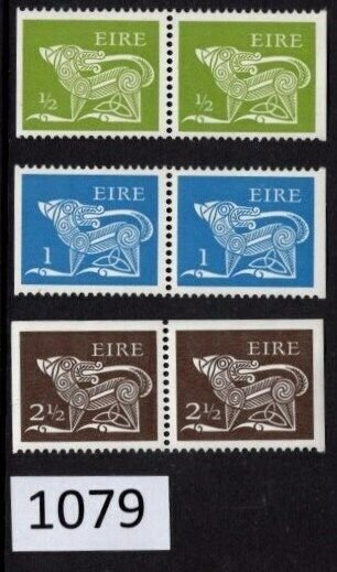 $1 World MNH Stamps (1079), Ireland Scott 250//265 MNH, Pairs, Panes and odds