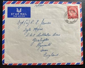 1957 British Forces PO Christmas Island Airmail Cover To Plymouth England