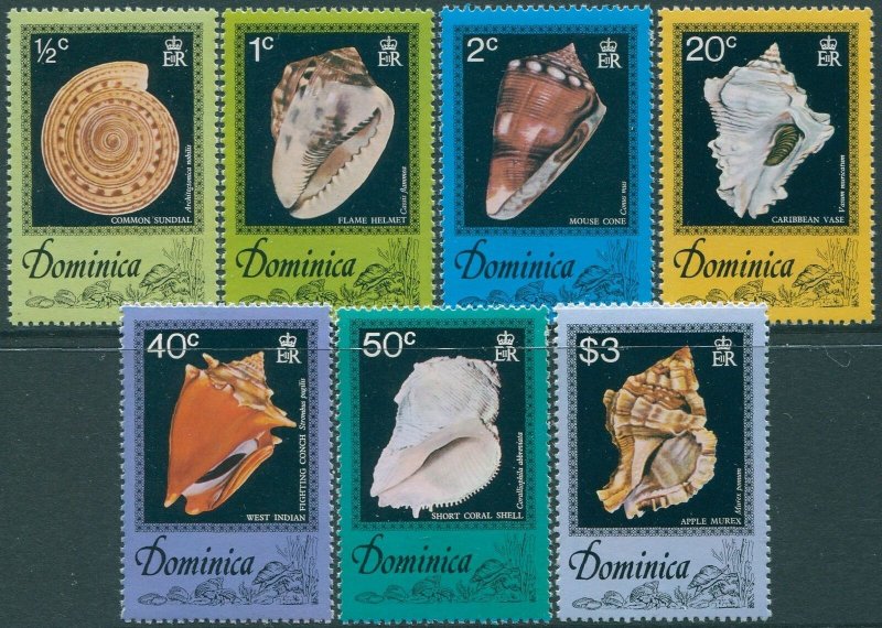 Dominica 1976 SG554-560 Shells set MNH