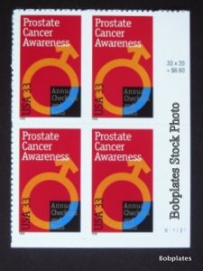 BOBPLATES #3315 Prostate Cancer Plate Block VF MNH ~See Details for #s/Pos