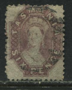 Tasmania QV 1864 6d red lilac used