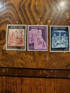 Stamps French Andorra Scott #178-80 nh