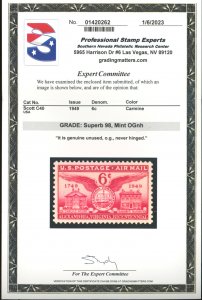 U.S. #C40 MINT OG NH WITH PSE CERT GRADED SUPERB 98