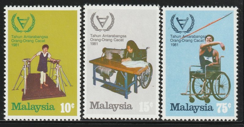 MALAYSIA 1981 International Year of Disabled Persons 3V MLH SG#220-222