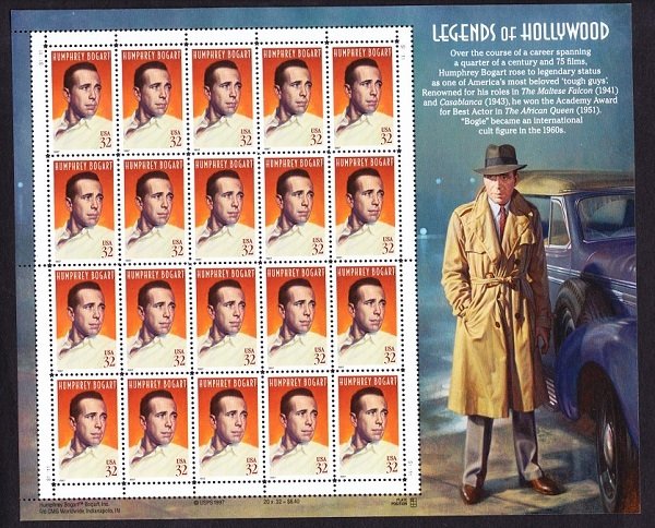 3152 Humphrey Bogart Full MNH Sheet at face value