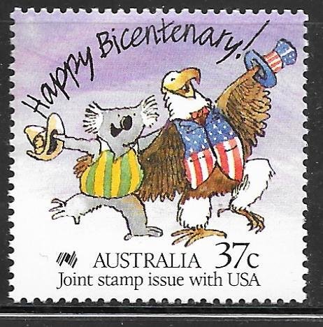 Australia 1052: 37c Joint Stamp With USA, MNH, VF