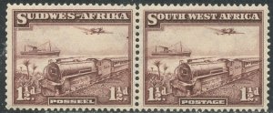 SOUTH WEST AFRICA Sc#110 1937 1½p Mail Transport Pair OG Mint Hinged