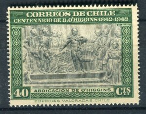 CHILE; 1945 early O'Higgins issue fine Mint hinged Shade of 40c. value