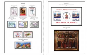 COLOR PRINTED MONACO 1885-2010 STAMP ALBUM PAGES (346 illustrated pages)