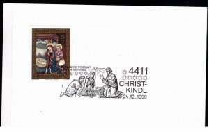 Austria Scott 1774 Christmas  1998 Maximum Card