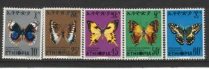 Ethiopia Scott # 720-24 Value $ 11.60 Butterflies