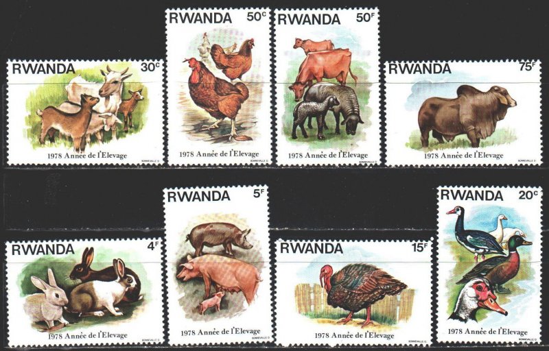 Rwanda. 1978. 966-73. Pets, chickens, camels. MNH.