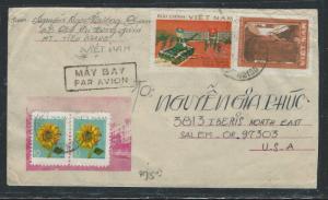 NORTH VIETNAM (P0612B) 3  STAMP A/M FRANK TO USA