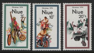 Niue 1974 MNH Sc 171-173 Decorated bicycles Christmas Set of 3