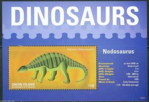 UNION ISLAND  2014 DINOSAURS SOUVENIR SHEET MINT NH