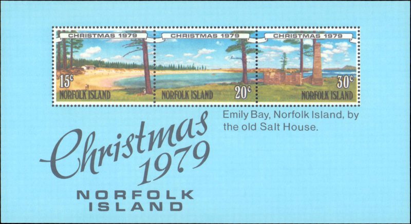 Norfolk Island #253a, Complete Set, Souvenir Sheet Only, 1979, Christmas, Nev...