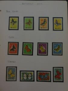 WORLDWIDE TOPICAL : Beautiful collection of Butterflies. Almost all VF, Mint NH.