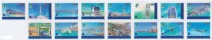 Turkmenistan 2021 Transport Trains Aviation Ships Bridges set of 15 stamps MNH