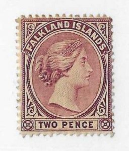 Falkland Islands Sc #13 shade variety 2p brown purple OG  FVF