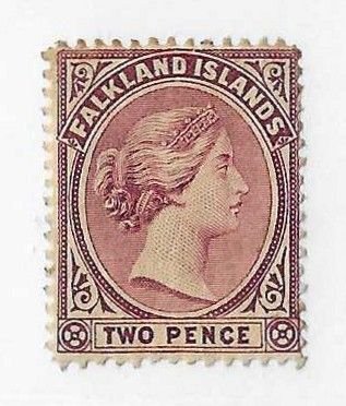 Falkland Islands Sc #13 shade variety 2p brown purple OG  FVF
