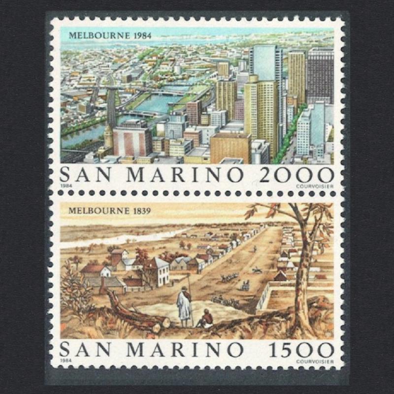 San Marino 'Ausipex 84' International Stamp Exhibition 2v Vertical pair