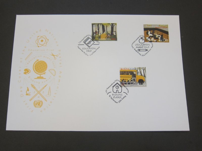 United Nations (NY,Vienna,Geneva) 2014 Sc 551,588,1095 FDC