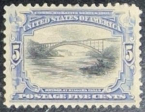 Scott #297 1901 5¢ Pan-American Exposition Bridge at Niagara Falls unused HR