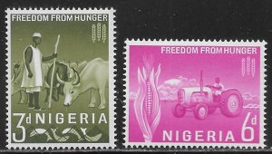Nigeria 141-42 Freedom From Hunger set MNH
