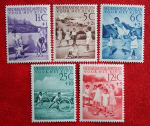 NETHERLANDS ANTILLES 1951 Youth Welfare Childrens Games MNH Scott# B10-B14
