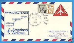 F26-34  NEW YORK/ AUCKLAND-AMERICAN A/L 1970 FAM 26, FIRST FLIGHT AIRMAIL COVER.